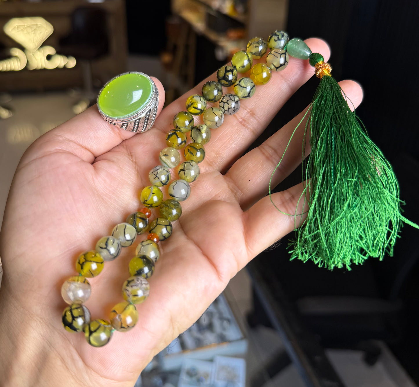 Exclusive Deal โ Genuine Stone Ring + Dragon Stone Tasbih Set (Limited Time Offer)