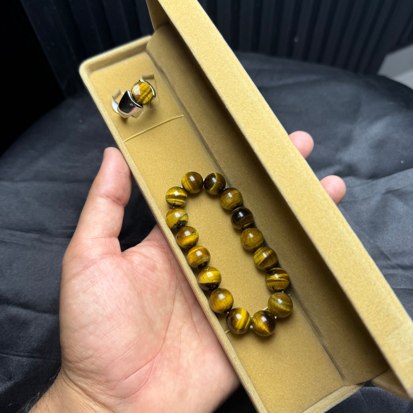 Tiger Stone Bracelet with Tiger Ring – Powerful Stone Set