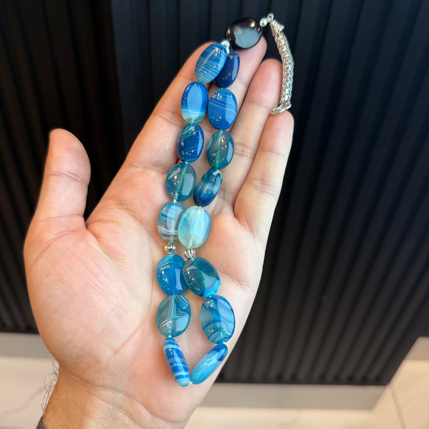 Premium Natural Star Aqeeq Tasbih | Handcrafted Stone Tasbih