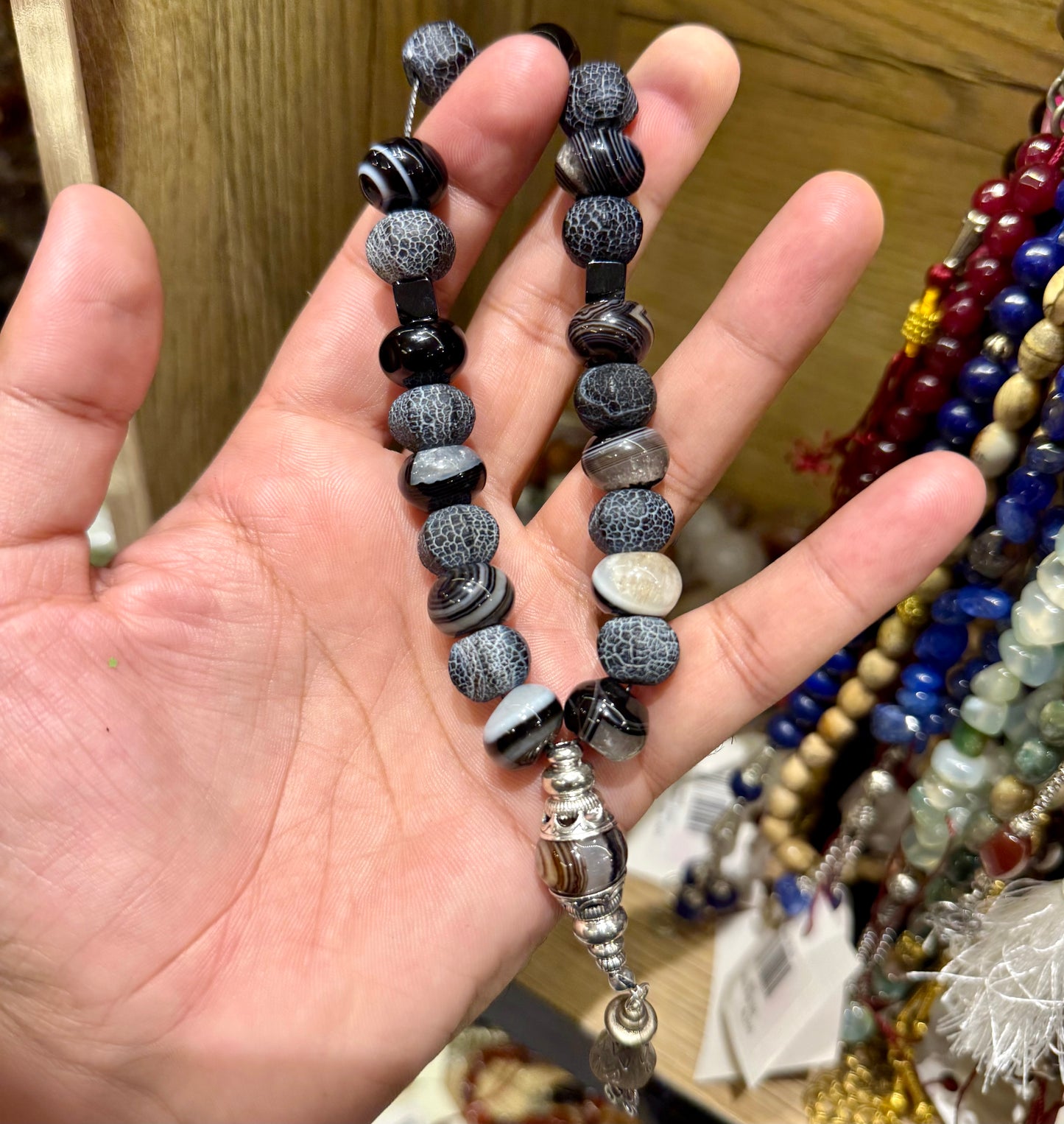 Antique Sulamani Aqeeq Tasbih – Hand-Carved Original Stone Prayer Beads (21 Beads)