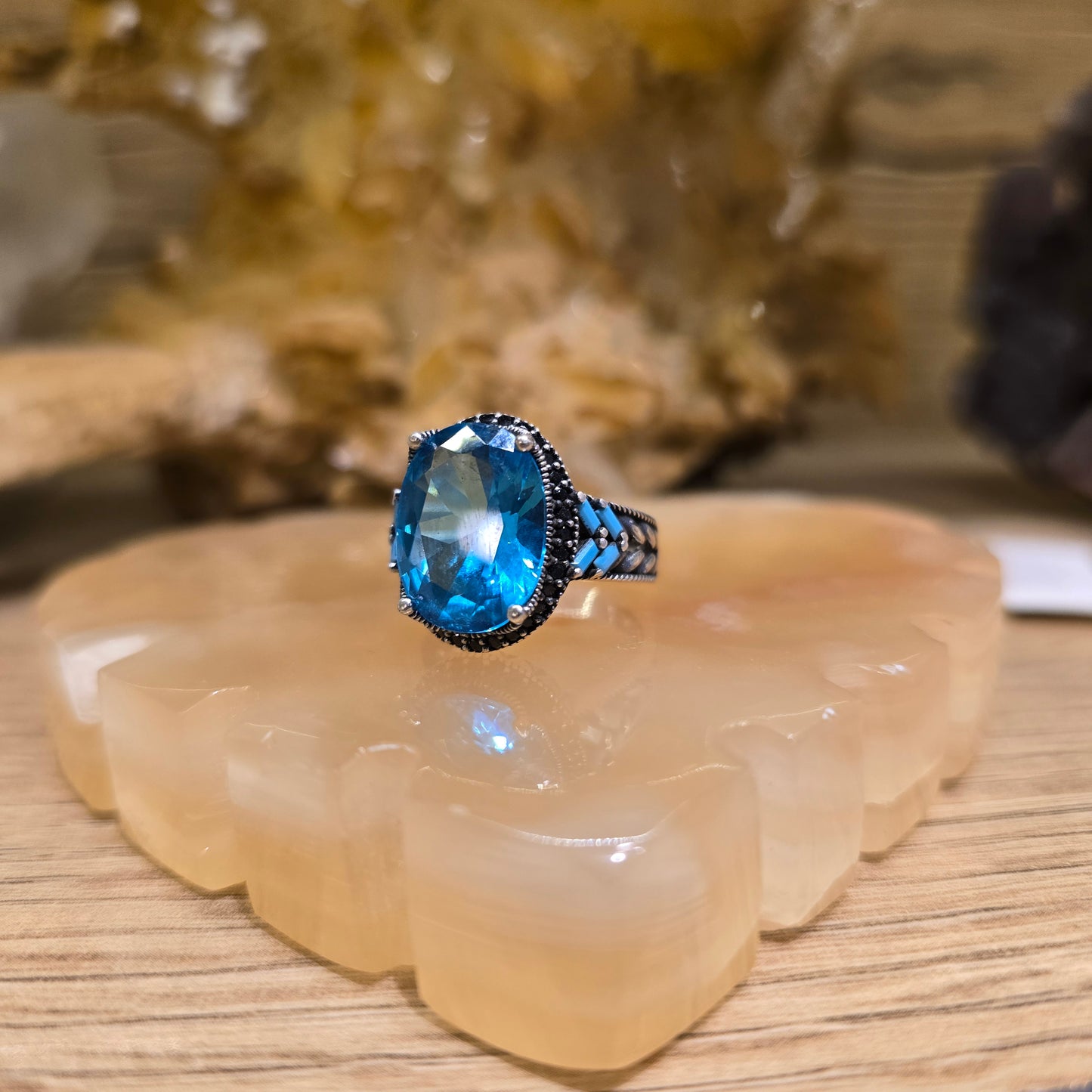 Blue Zircon Stone Ring – Premium Shine | Free Home Delivery