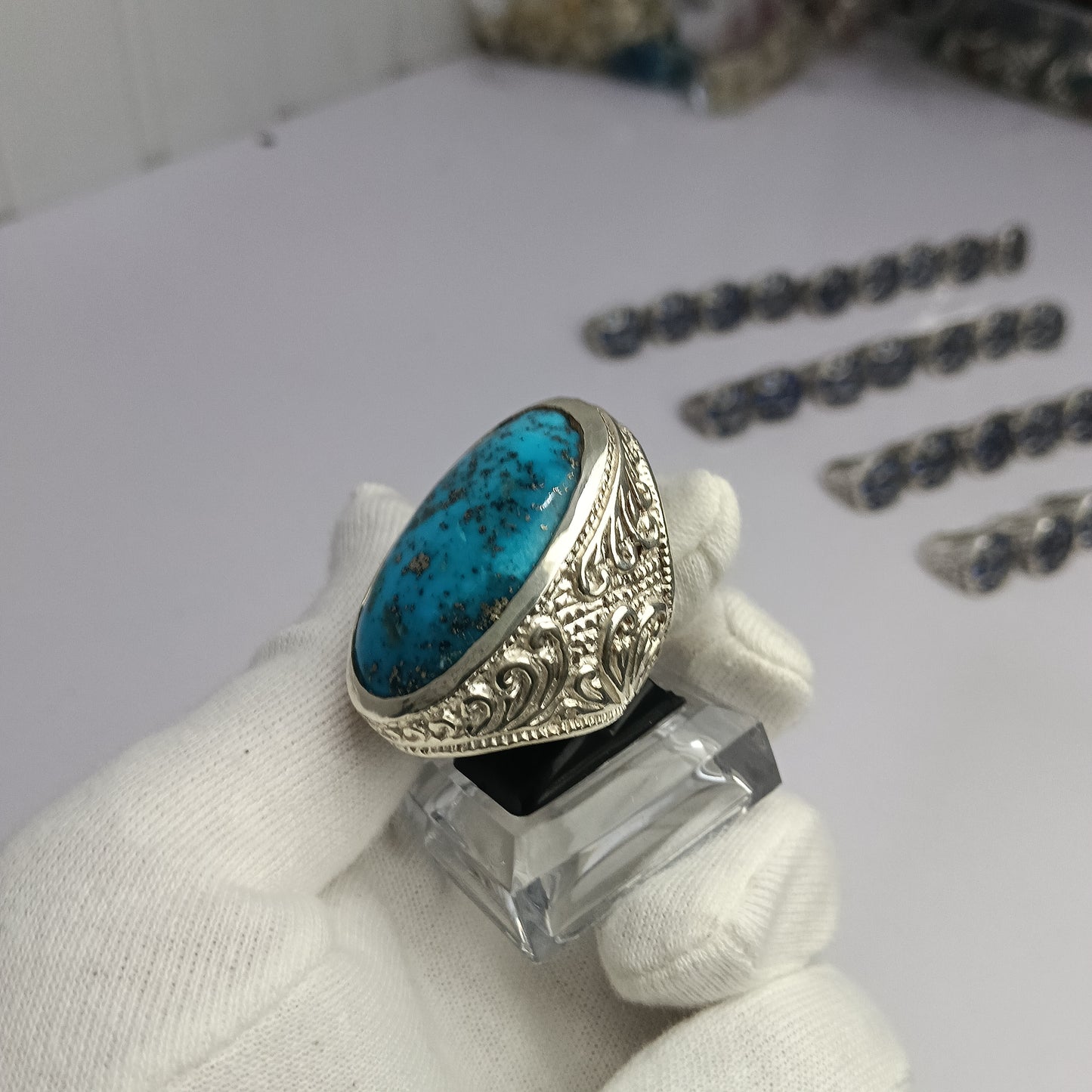 Irani Shejri Feroza Stone Ring in Premium Silver – Advance Payment Only