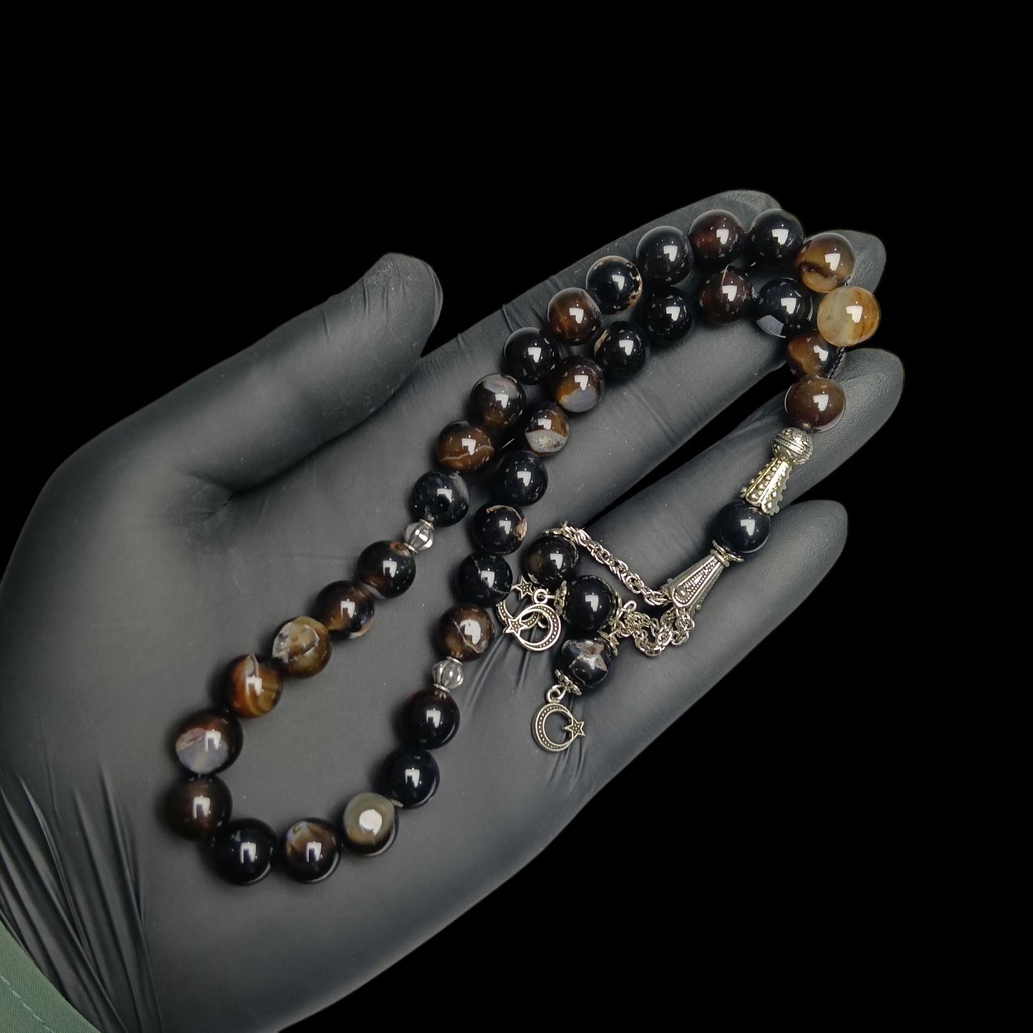 کالی سلیمانی عقیق کی باوقار تسبیح – 33 دانے