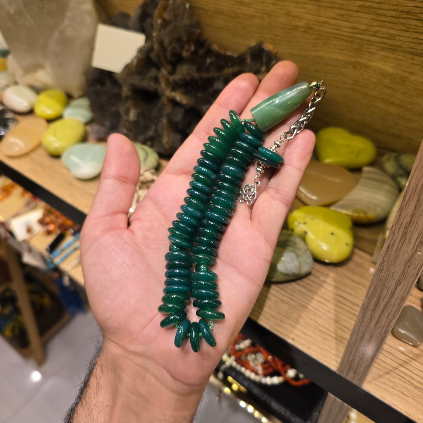 Green Aqeeq Tasbih – 50 Prayer Beads with Free Home Delivery