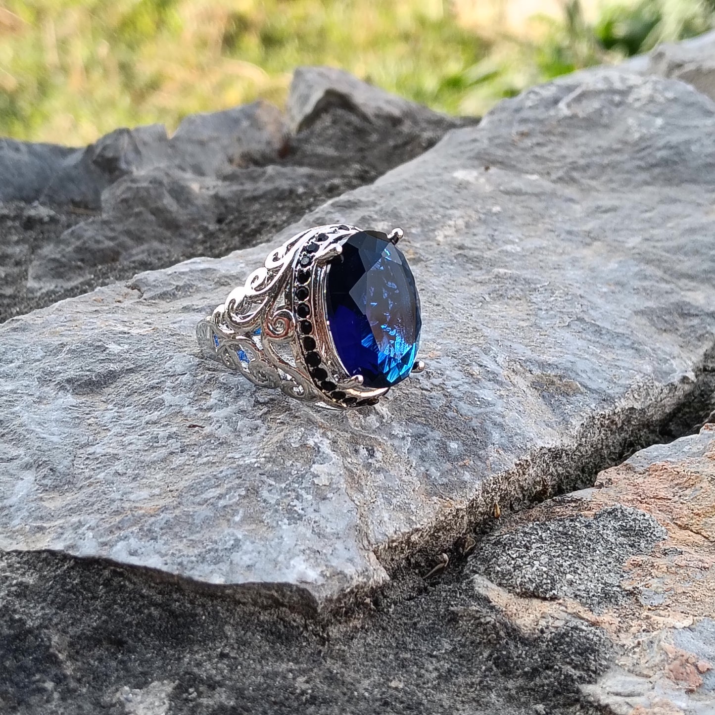 Neelam stone ( Blue sapphire)Ring Top Quality with free home delivery