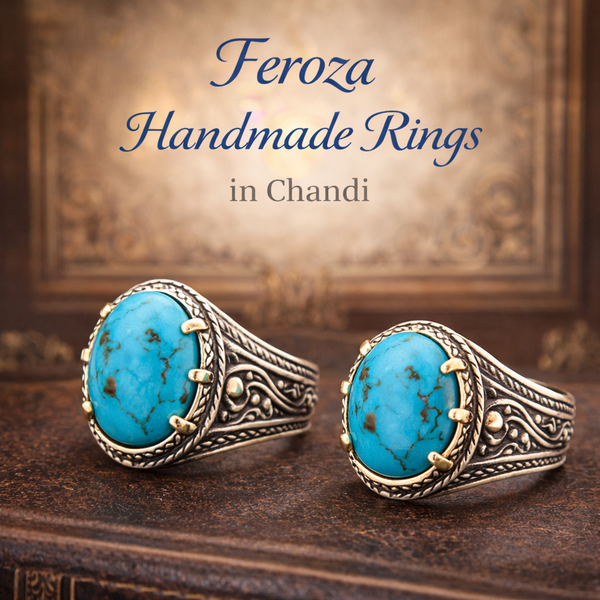 Feroza handmade rings in chandi