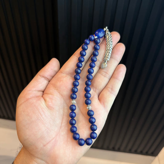 Premium Natural Lajward Tasbih | Handcrafted Stone Tasbih