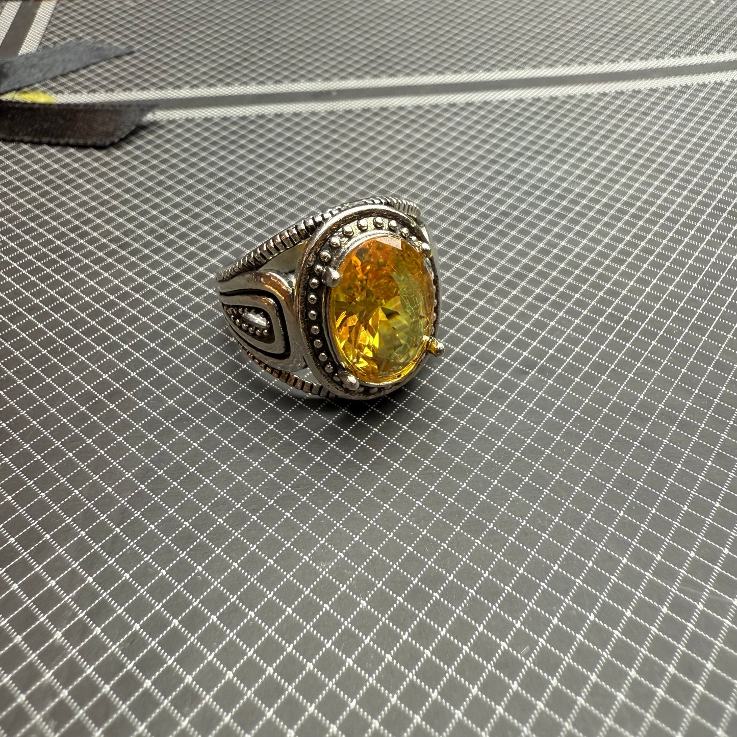 Pokraj stone  Yellow sapphire clone Ring – Order Now with Free Home Delivery