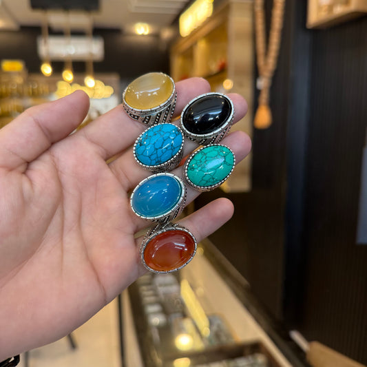 Deal of 6 Rings (Feroza, Aqeeq & Black Aqeeq) + 5-Piece Khumar Perfume Kit — Top Selling Fragrance Collection