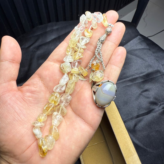 Dur-e-Najaf Stone Tasbih with Shejri Aqeeq Tasbih – Double Tasbih Deal