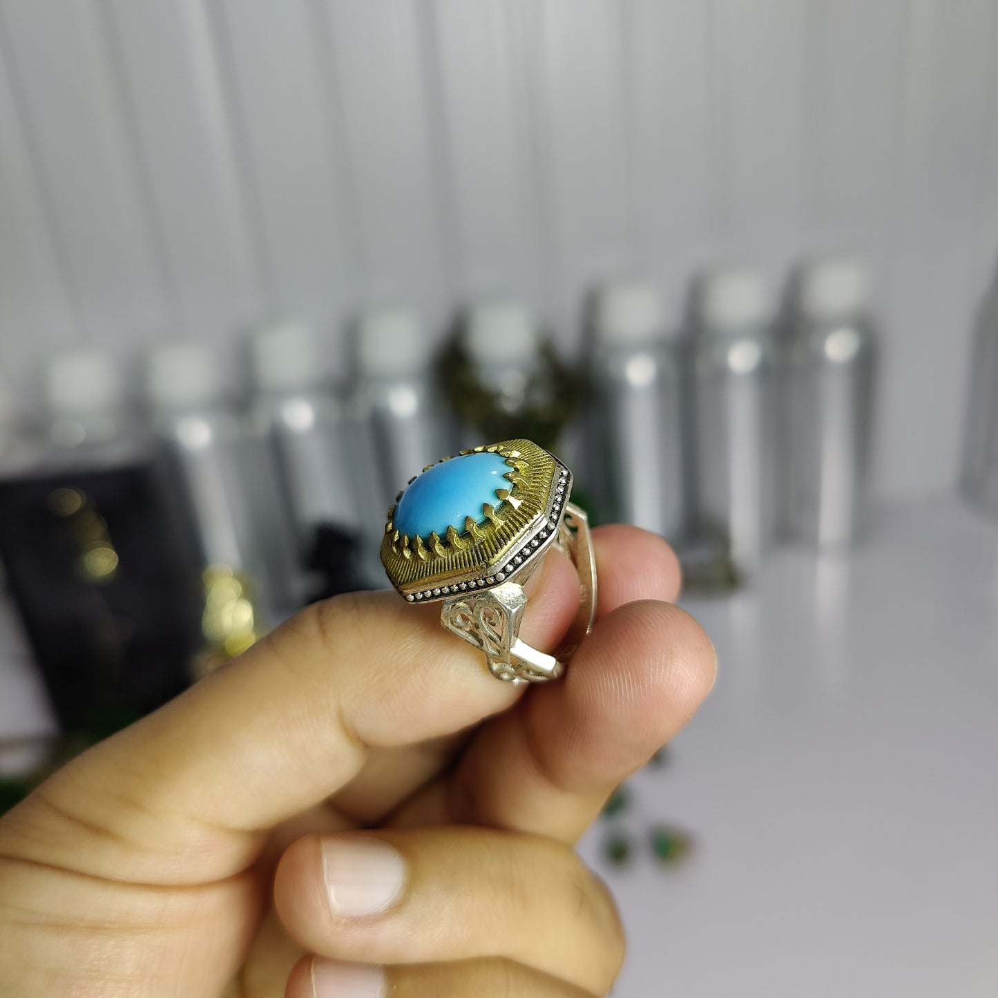 Feroza Ring pure chandi with free home delivery(payment advance)