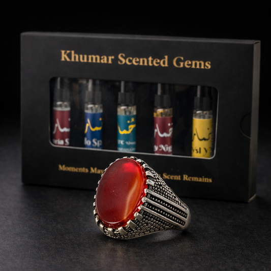 Yemeni Aqeeq Ring, Tasbih & Premium Perfume Combo Free Delivery Pakistan