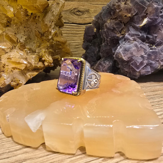 Amethyst Stone Ring in Pure Silver – Free Home Delivery
