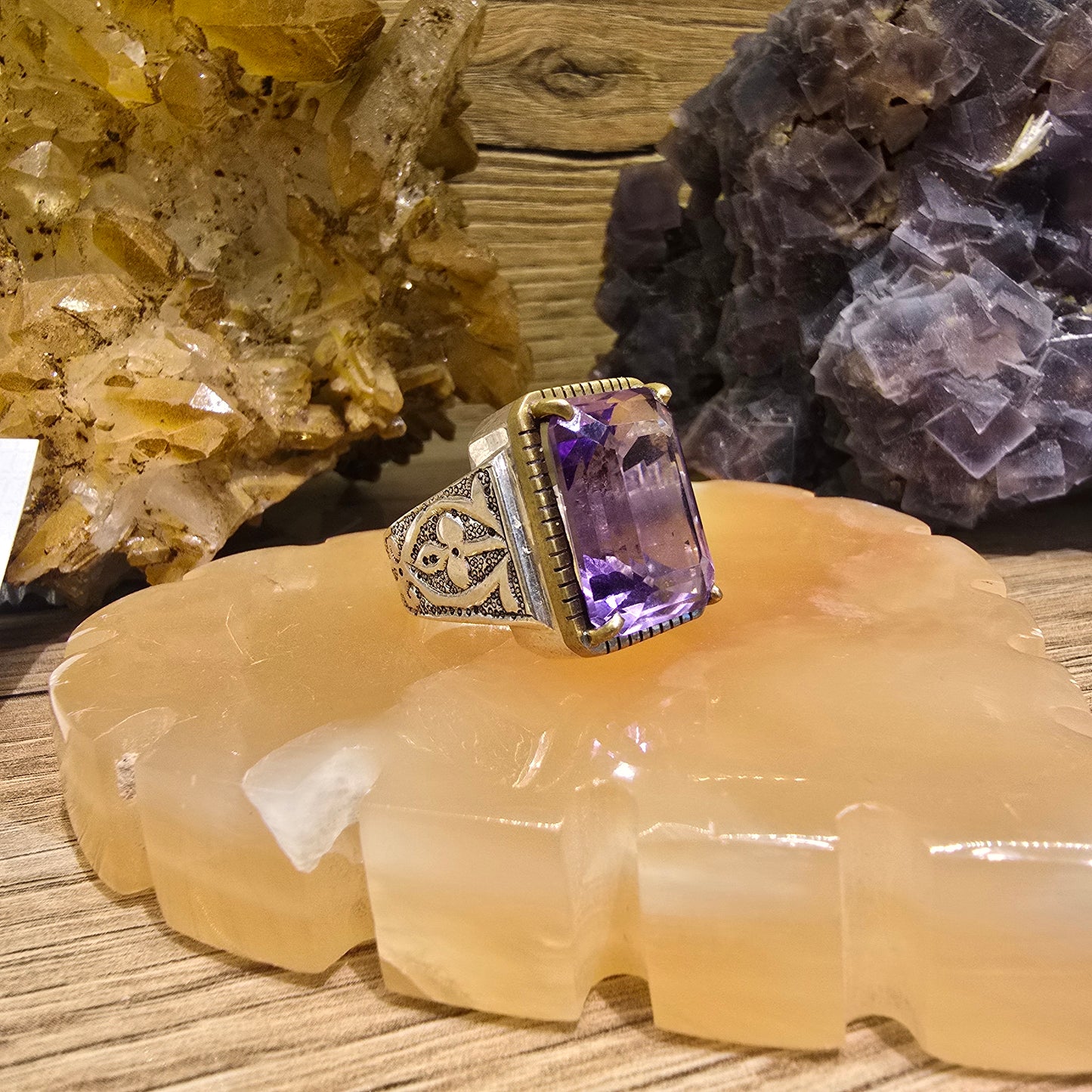 Amethyst Stone Ring in Pure Silver – Free Home Delivery