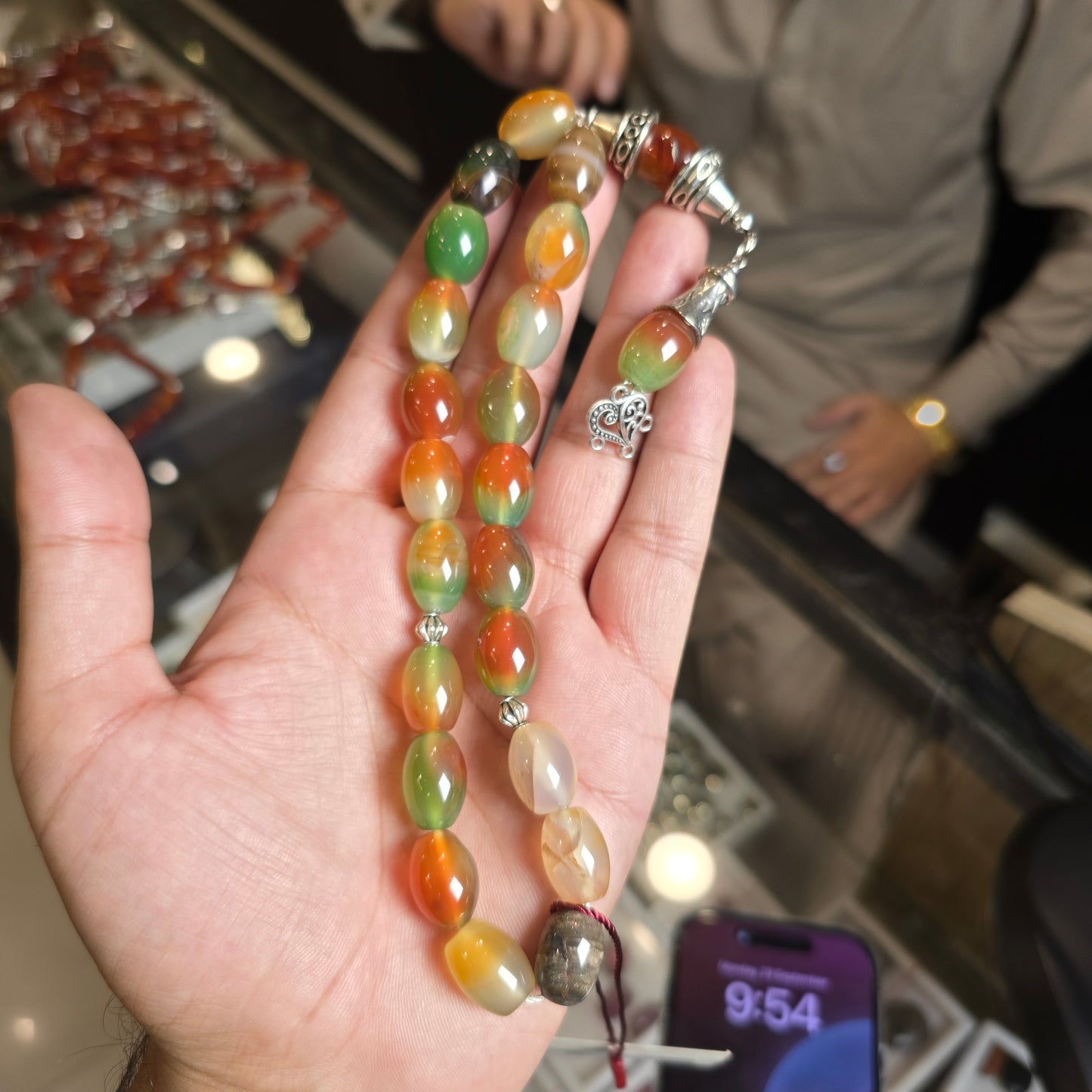 Mix Colour Aqeeq Tasbih – 21 Beads | Free Home Delivery