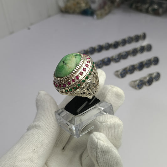 Hussani Feroza Stone Silver Ring – Premium Quality | Advance Payment Only