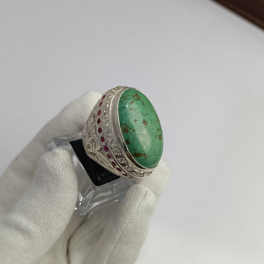 Hussani Feroza Stone Silver Ring – Premium Quality | Advance Payment Only