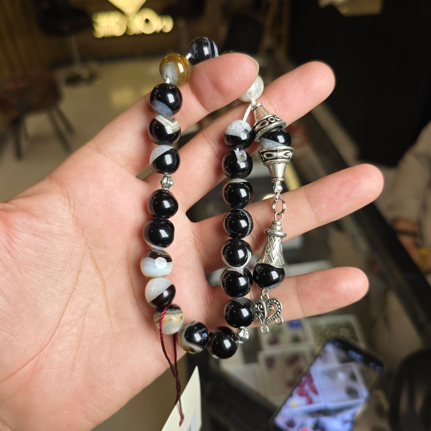 Black Sulamani Aqeeq Tasbih – 21 Beads | Free Home Delivery
