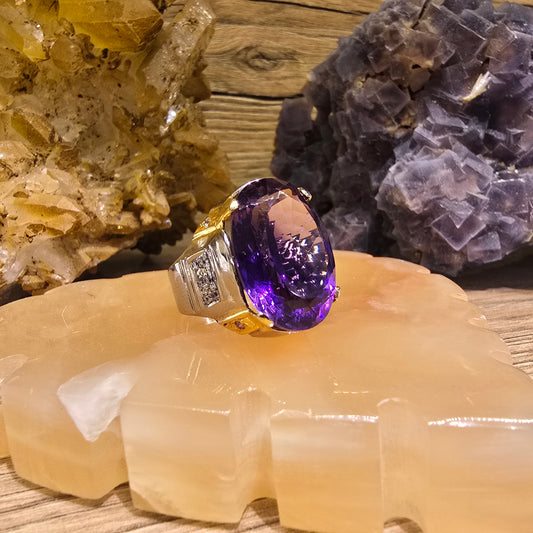 Amethyst Stone Ring in Pure Silver – Free Home Delivery