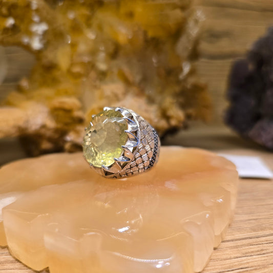 Lemon Citrine Stone Ring – Bright Yellow Elegance | Free Home Delivery