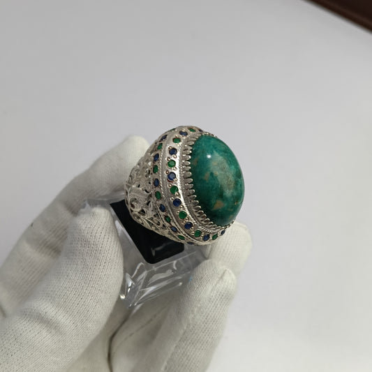 Hussani Feroza Stone Silver Ring – Premium Quality | Advance Payment Only
