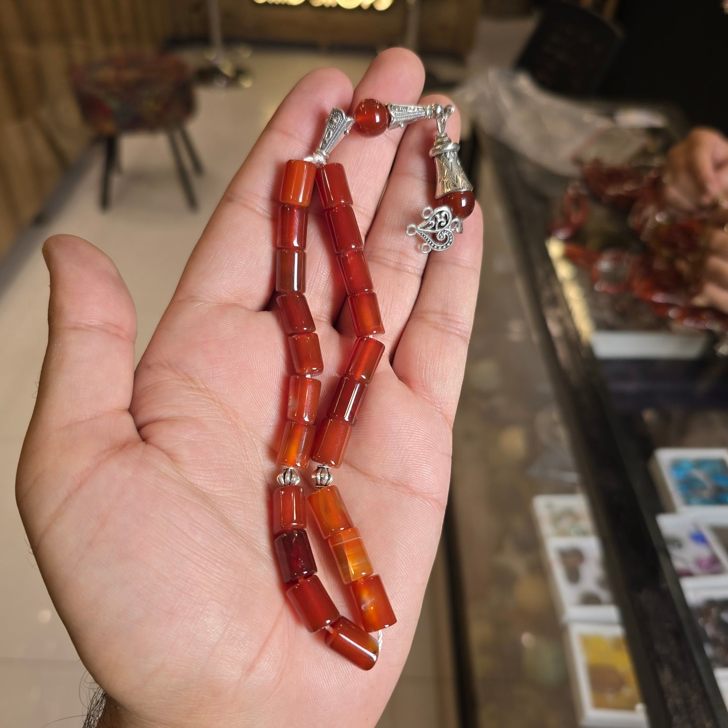 Red Yamni Aqeeq Tasbih – 21 Beads | Free Home Delivery