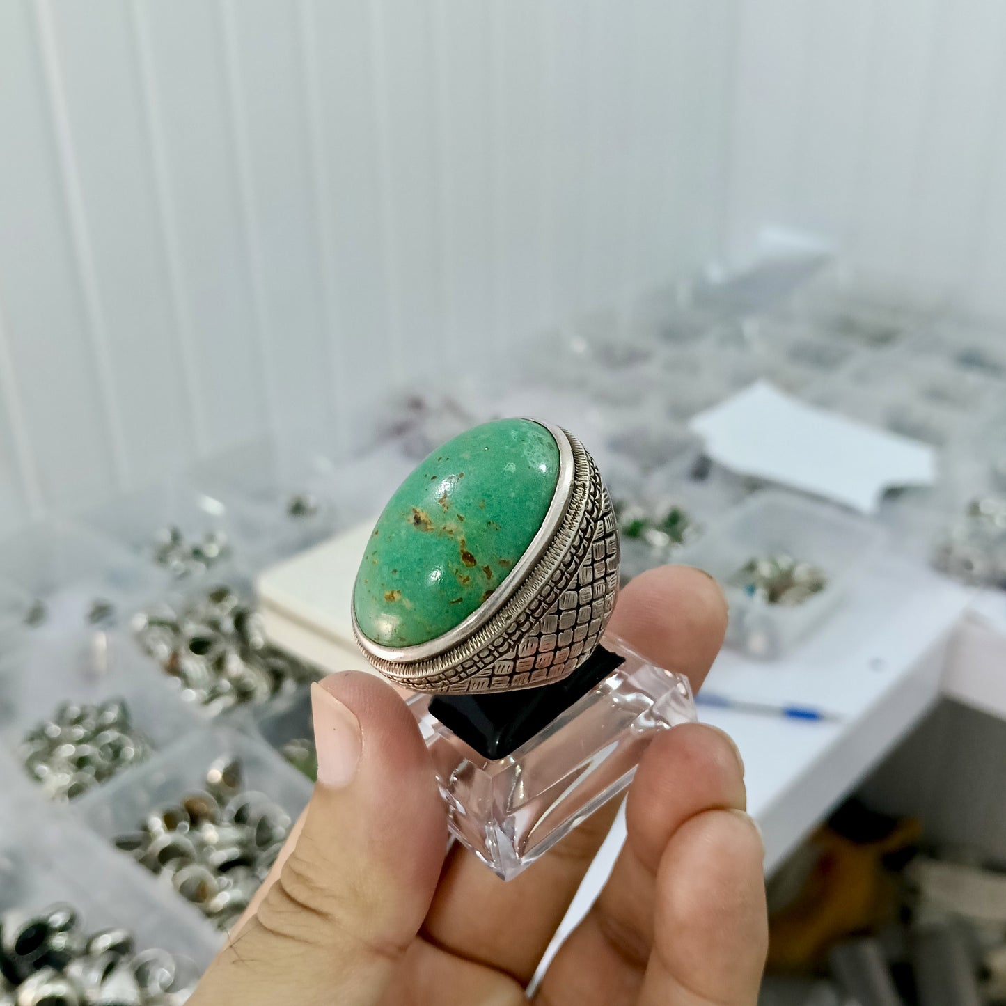 Rare Hussani Feroza Aqeeq Ring from Iran – Top Quality Silver(payment advance)