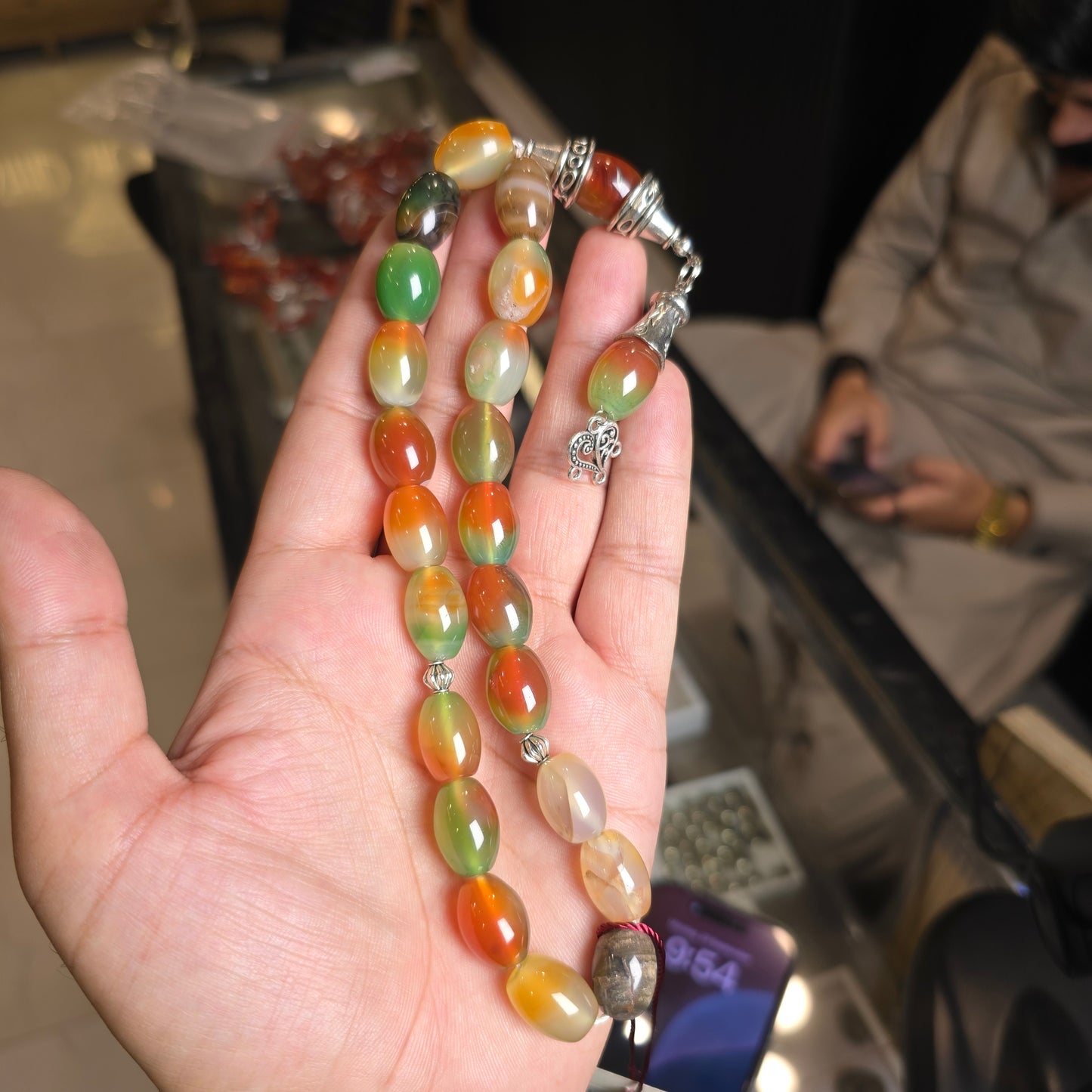 Mix Colour Aqeeq Tasbih – 21 Beads | Free Home Delivery