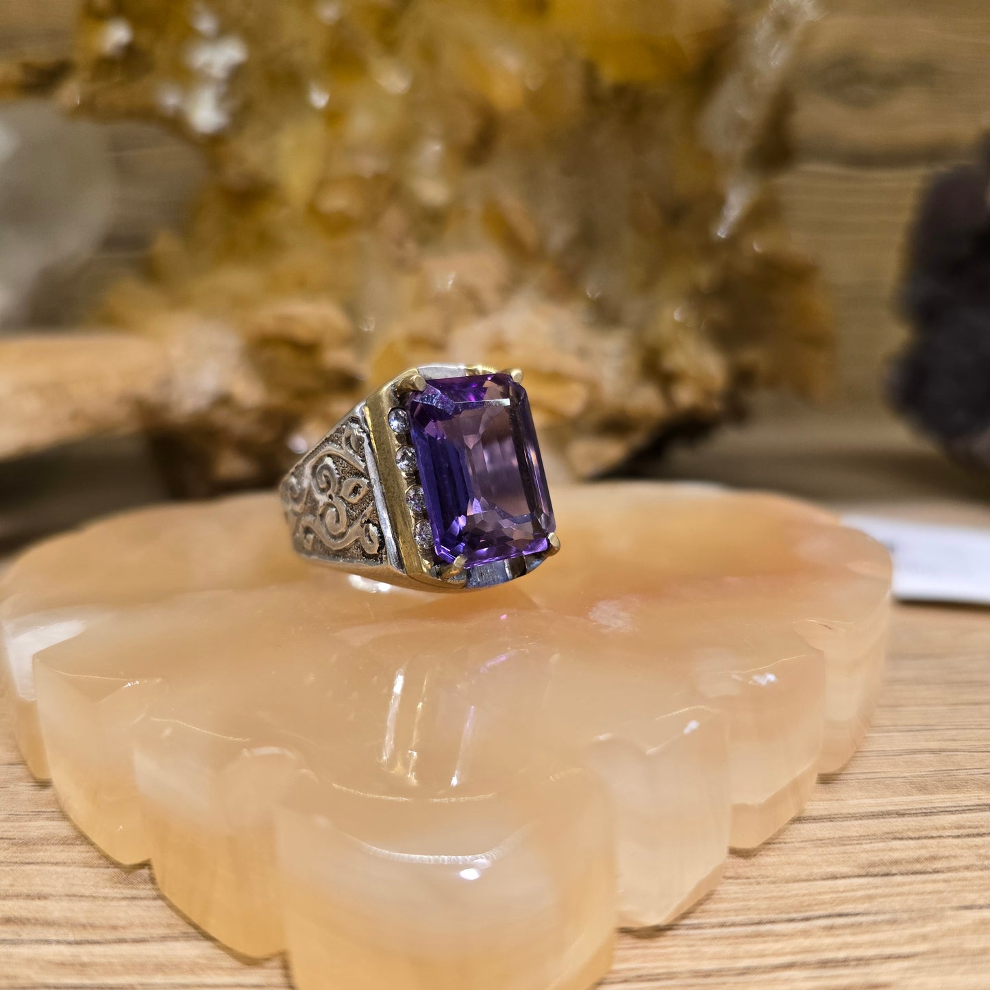 Amethyst Stone Ring in Pure Silver – Free Home Delivery
