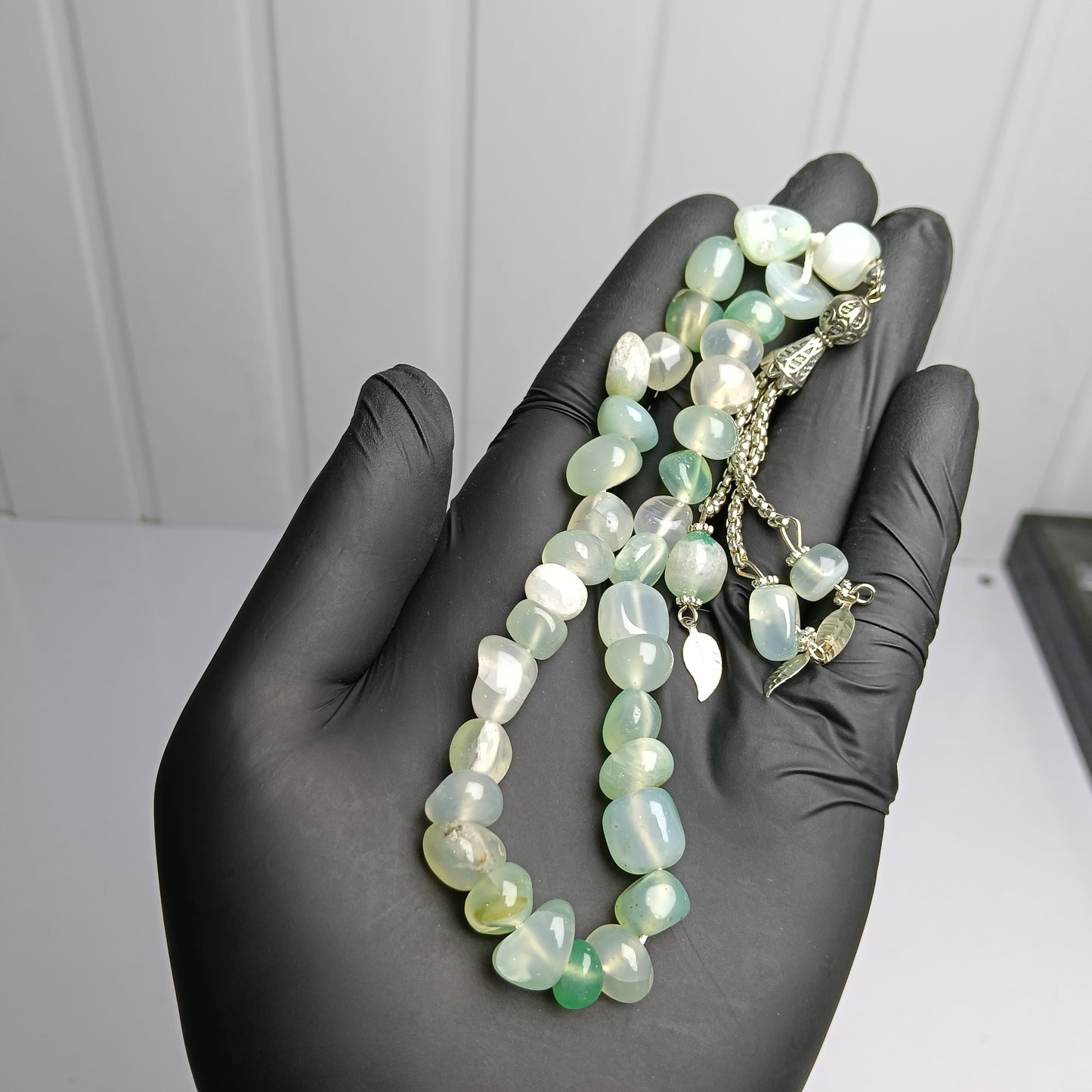 Light Green Aqeeq Tasbih – 33 Elegant Prayer Beads with Free Home Delivery