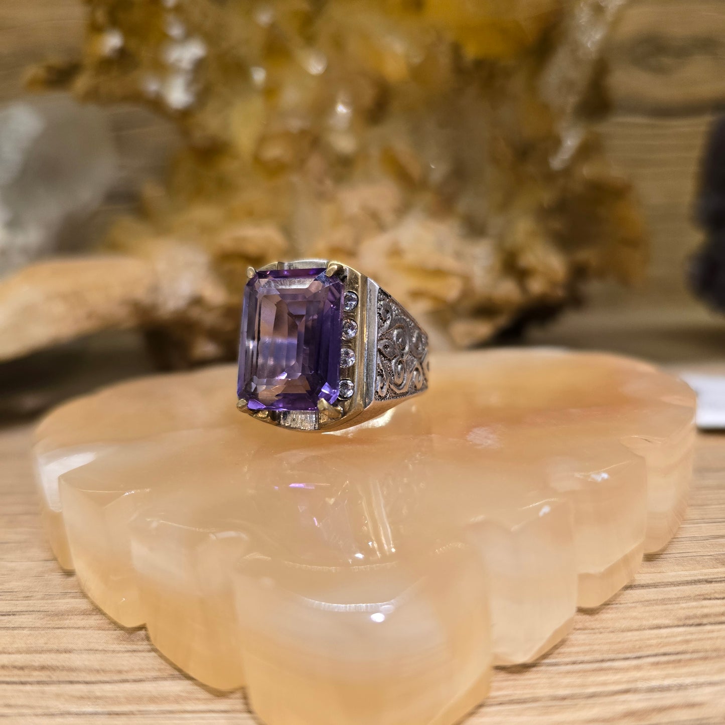 Amethyst Stone Ring in Pure Silver – Free Home Delivery