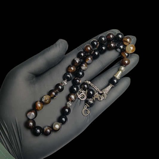 کالی سلیمانی عقیق کی باوقار تسبیح – 33 دانے