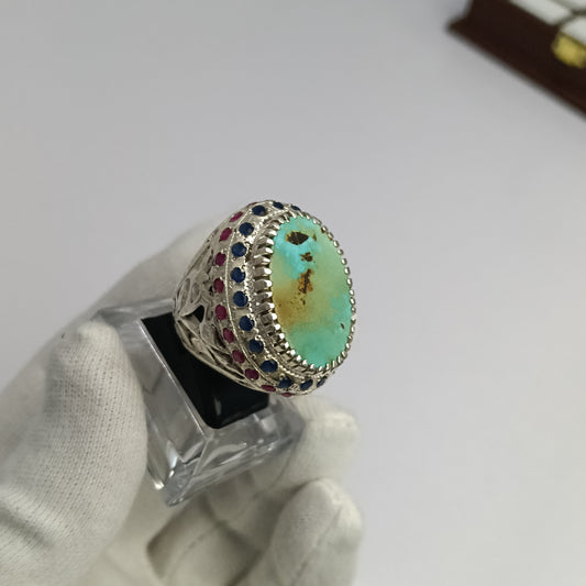 Hussani Feroza Stone Silver Ring – Premium Quality | Advance Payment Only