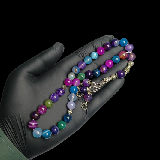 نیلم و یاقوت Mix پتھروں کی خوبصورت تسبیح – 33 دانے