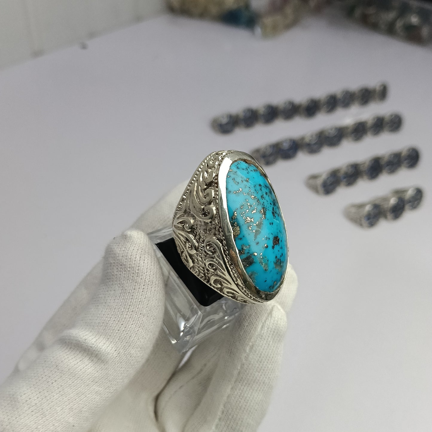 Irani Shejri Feroza Stone Ring in Premium Silver – Advance Payment Only