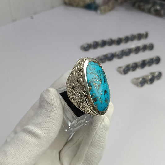 Irani Shejri Feroza Stone Ring in Premium Silver – Advance Payment Only