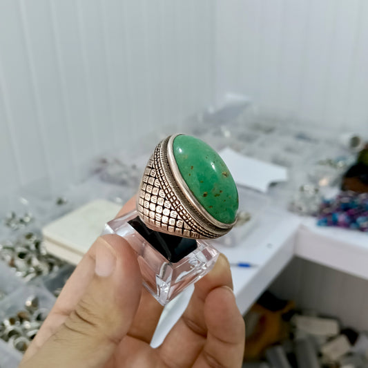 Rare Hussani Feroza Aqeeq Ring from Iran – Top Quality Silver(payment advance)