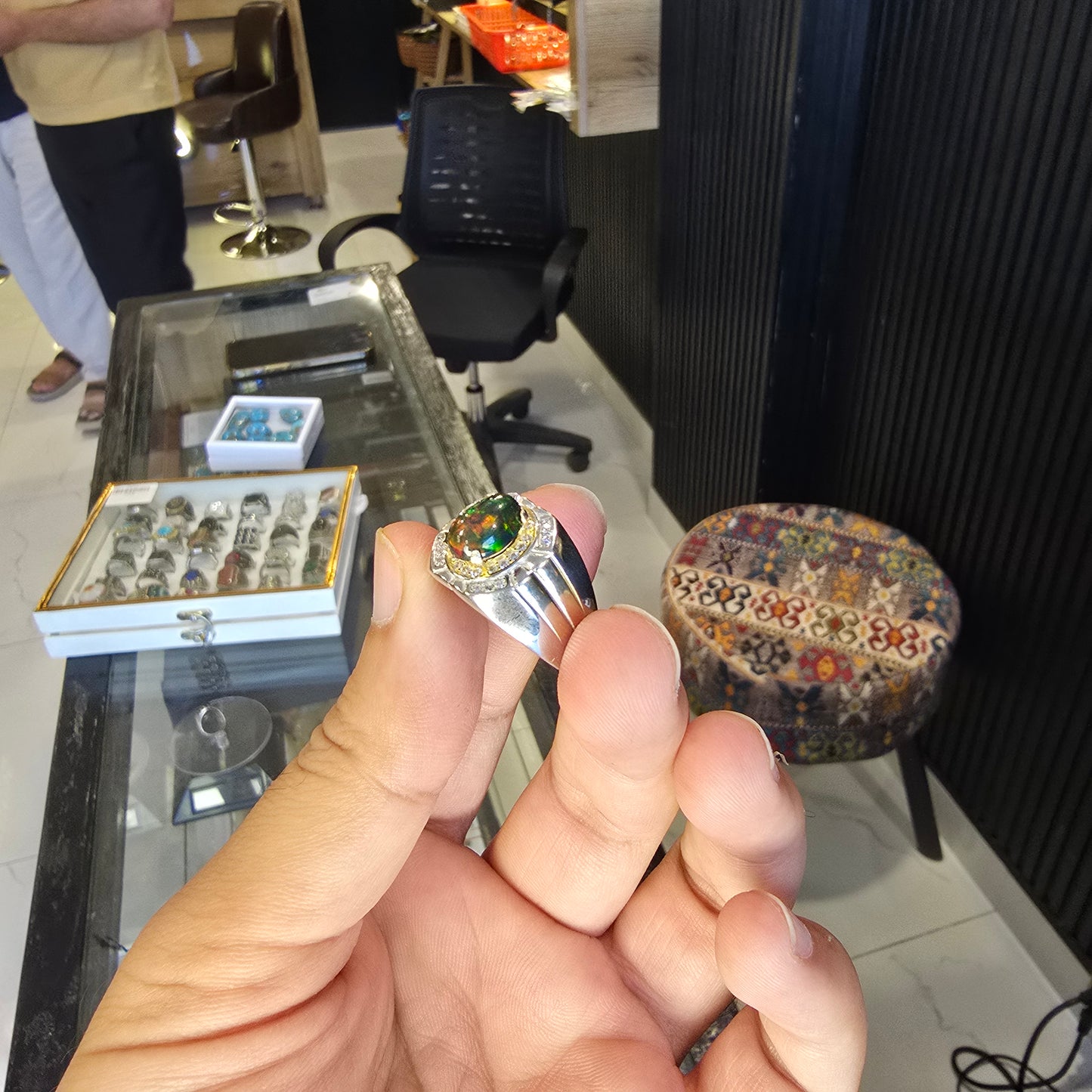 Australian Opal Stone Ring with Free Home Delivery (Advance Payment) Rize is 19.5