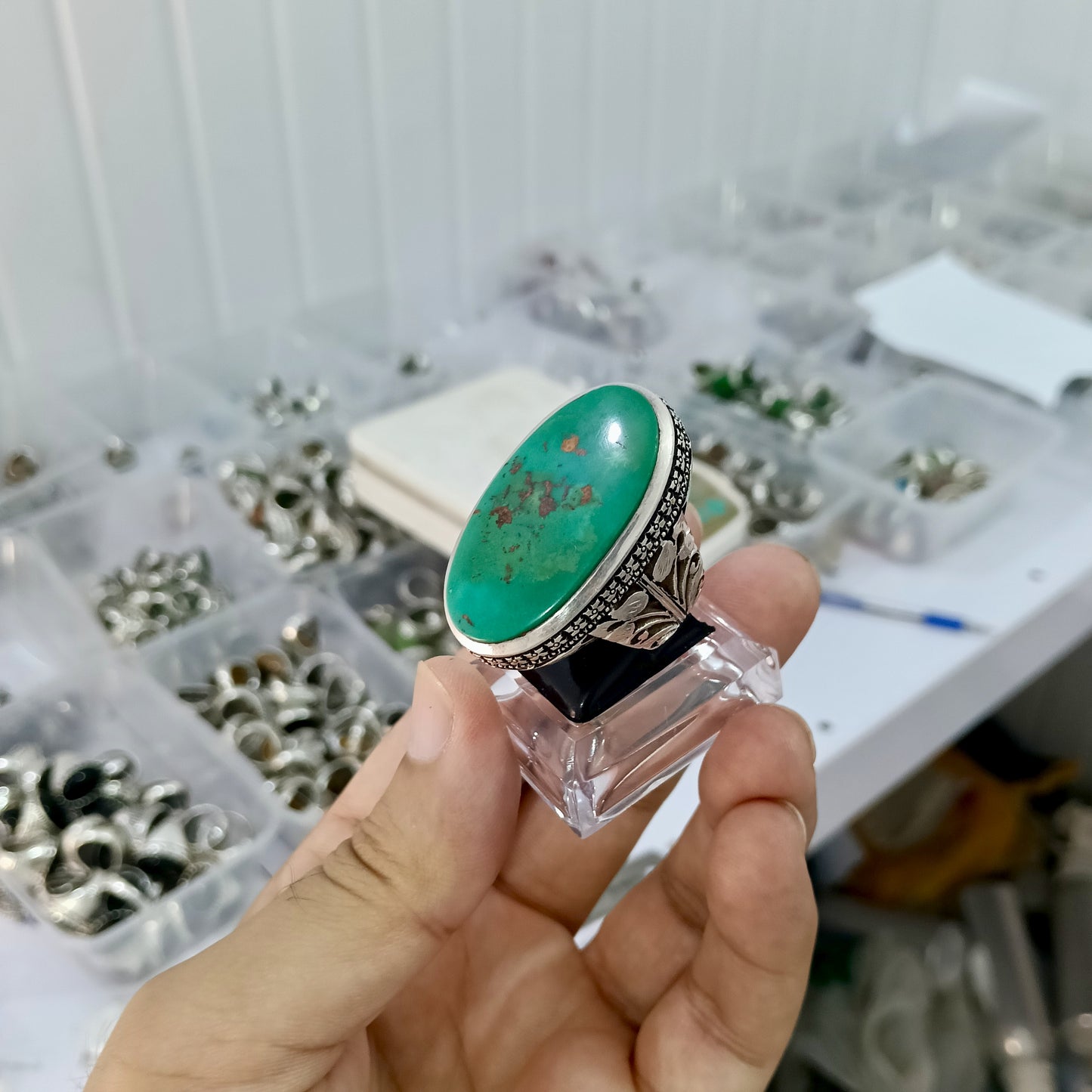 Rare Hussani Feroza Aqeeq Ring from Iran – Top Quality Silver(payment advance)