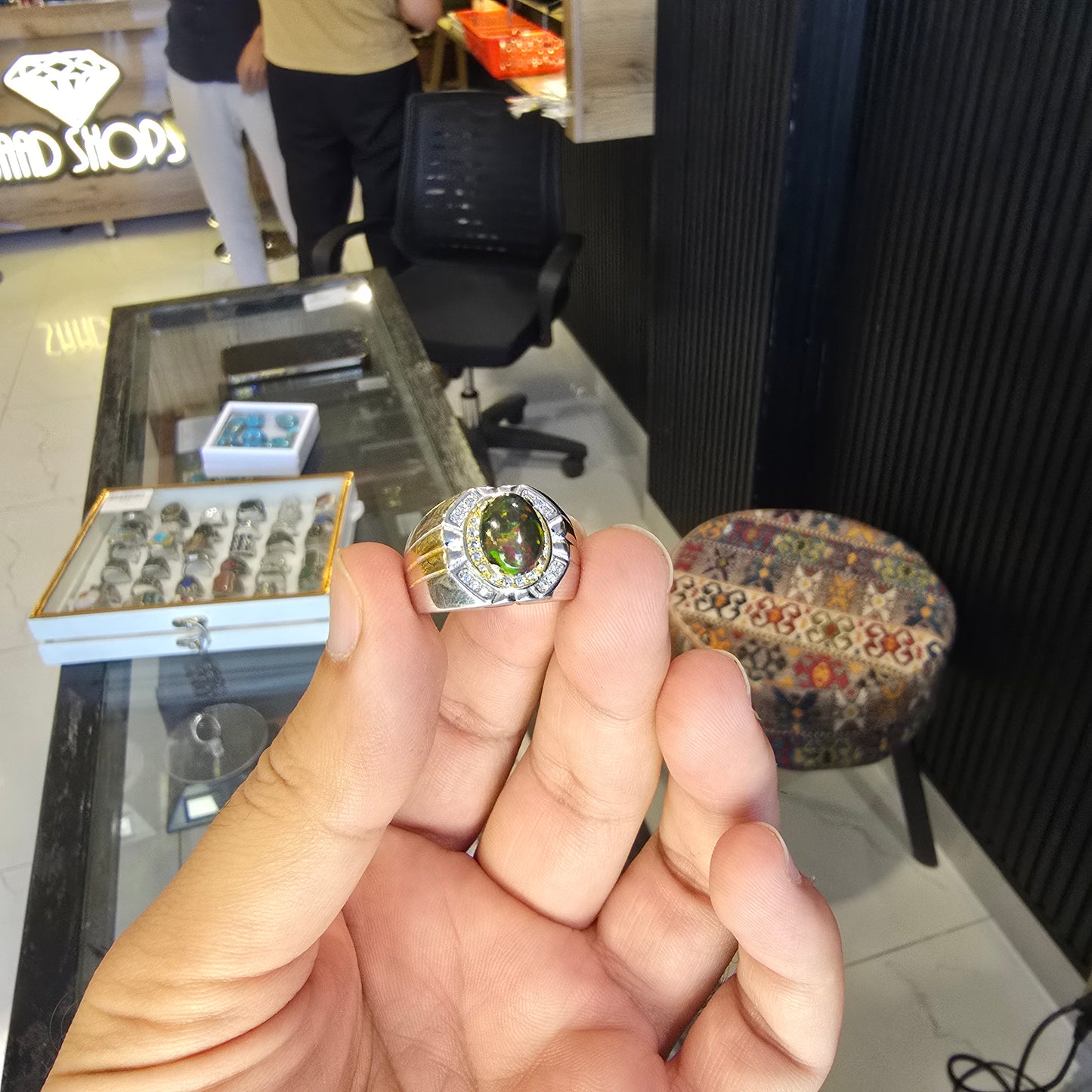 Australian Opal Stone Ring with Free Home Delivery (Advance Payment) Rize is 19.5