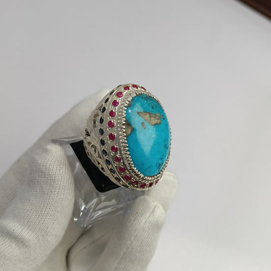 Irani Shejri Feroza Stone Ring in Premium Silver – Advance Payment Only